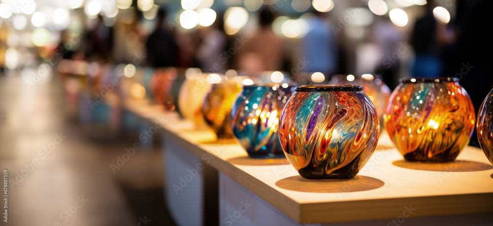 Italian holiday market exhibiting exceptional glasswork amid festive cheer 