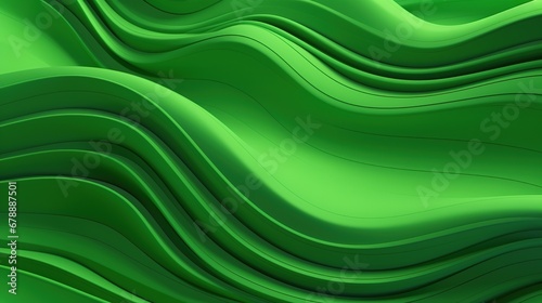 3D Green Wave Background