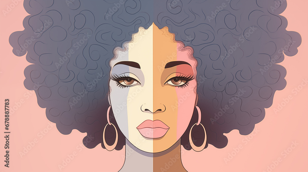 Respeito à Herança: Representação Artística da Mulher Afro no Dia da Consciência Negra, IA Generativa - obrazy, fototapety, plakaty 