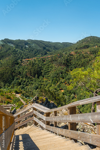 View of the walkways at Fragas de Sao Simao in Figueiro dos Vinhos, Portugal. photo