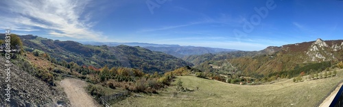 Panoramic shot of a beautiful mountainous landscape