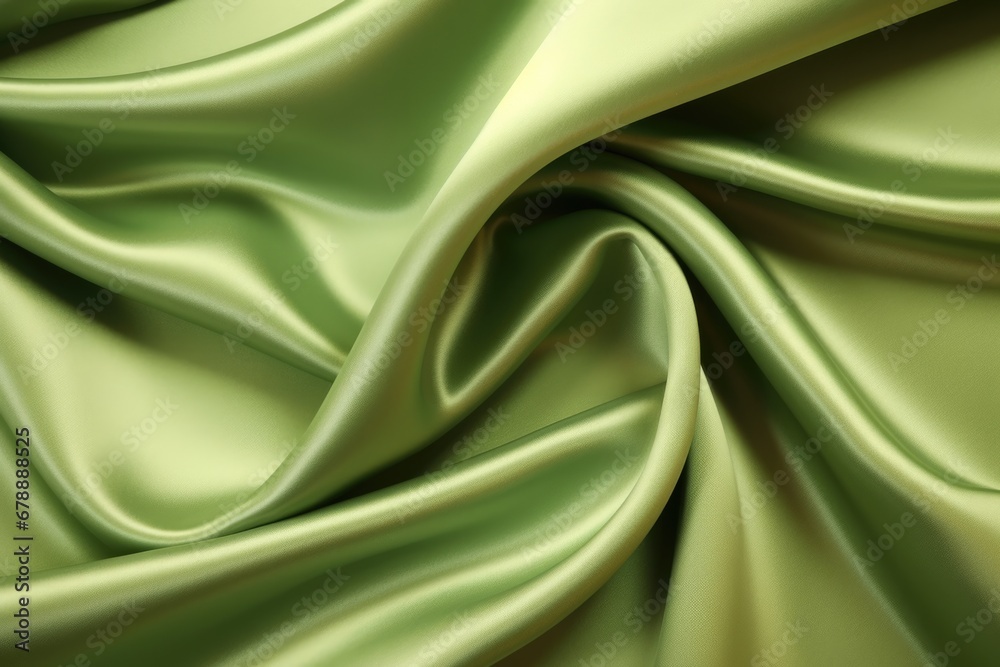 Smooth and Elegant Green Silk Fabric Background View from Above with Copy Space. Luxurious Satin Cloth Texture for Backgrounds Smooth and Elegant Green Silk Fabric Background View from Above with Copy Space. Luxurious Satin Cloth Texture for Backgrounds