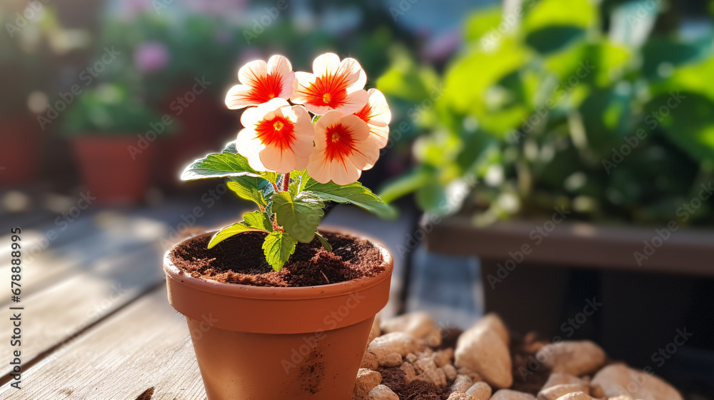 Beautiful flower in a pot