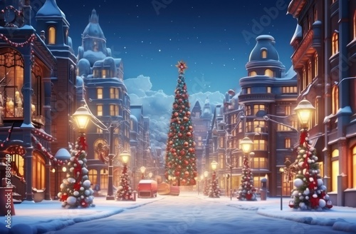 holiday street christmas lighting city