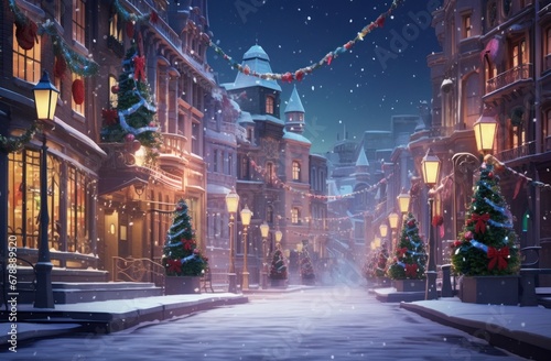 holiday street christmas lighting city