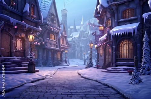 animated scene in winter