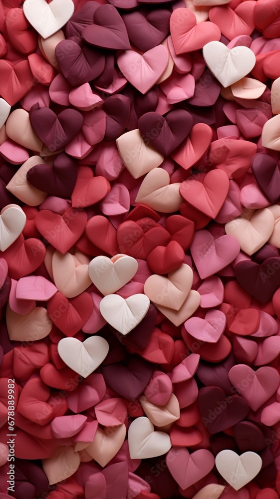Pink and red thick impasto hearts are real heartcore Ai generated illustration Pink and red thick impasto hearts are real heartcore Ai generated illustration
