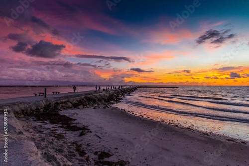 Colorful Sunrise, Jetty Park, Fort Pierce, Florida © Wirestock