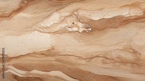 Beige Marble with Wooden Walnut Horizontal Background. Abstract stone texture backdrop. Bright natural material Surface. AI Generated Photorealistic Illustration.