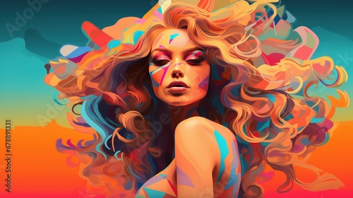 Abstract Illustration of Female Form: Beauty