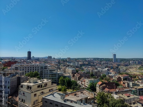 Beautiful cityscape of Belgrade under the clear blue sky in Serbia