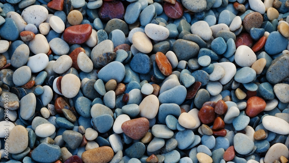 Abstract nature pebbles background. Blue pebbles texture