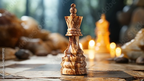Foto Chess pieces designed by black and white.UHD wallpaper