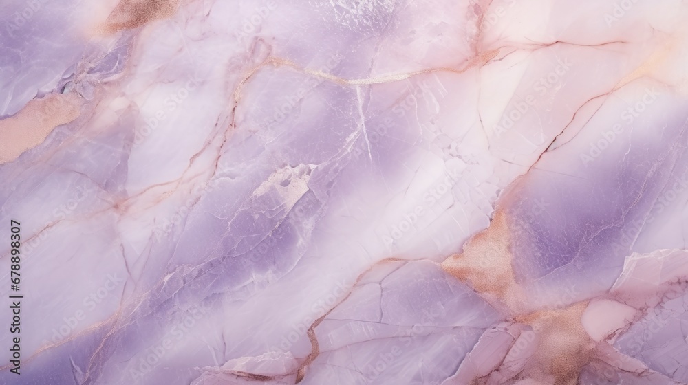 Fototapeta Lavender Marble with Rose Gold Horizontal Background. Abstract stone texture backdrop. Bright natural material Surface. AI Generated Photorealistic Illustration.