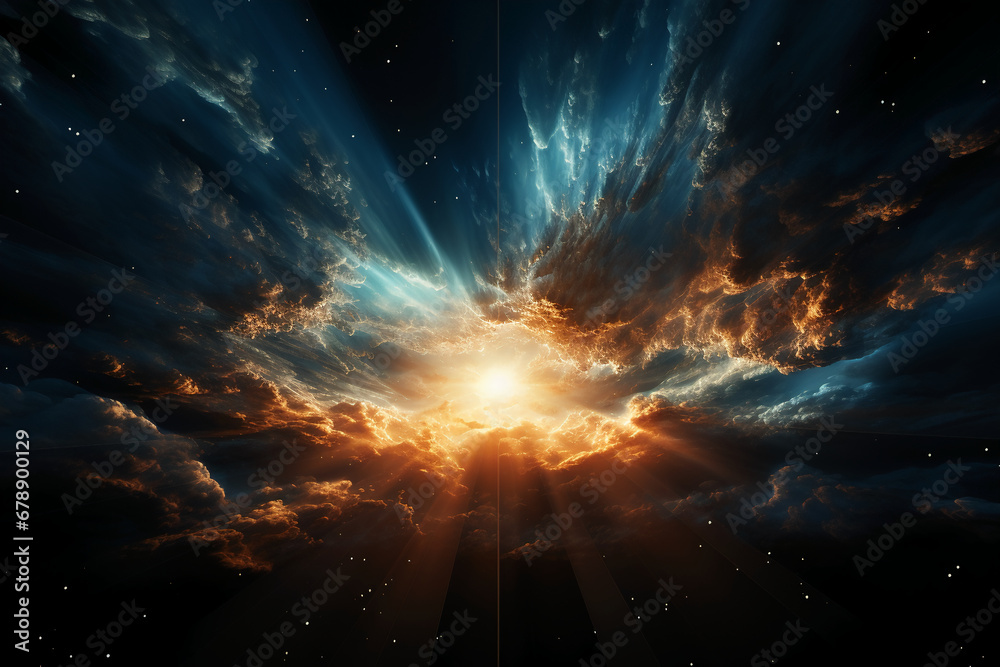 Light ray from sun that shines through gap. AI generative Light ray from sun that shines through gap. AI generative