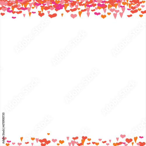 Wallpaper Mural Bright hearts confetti corner frame on white background. Valentine's Day. Banner template. Space for text. illustration. Torontodigital.ca