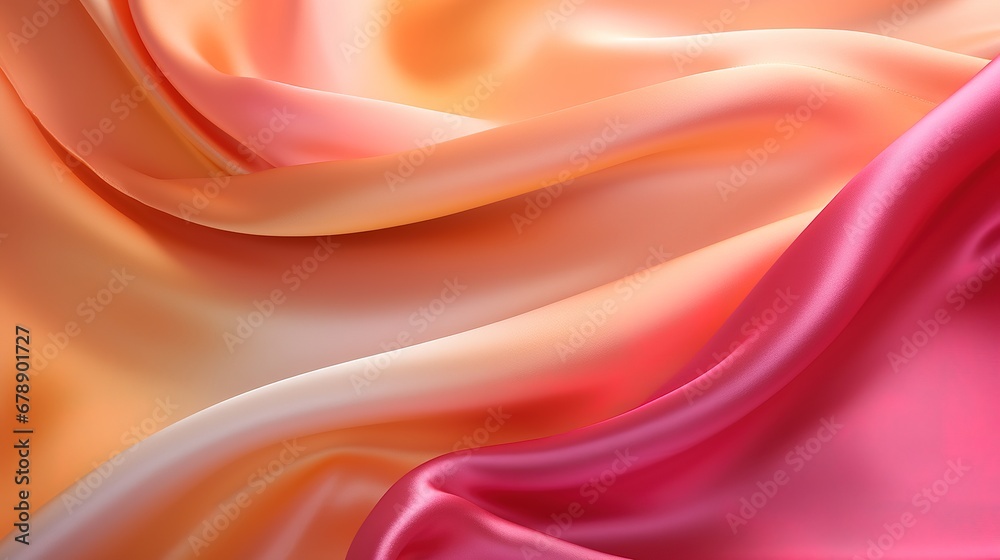 Obraz premium Pink and Gold Gradient Silk Fabric