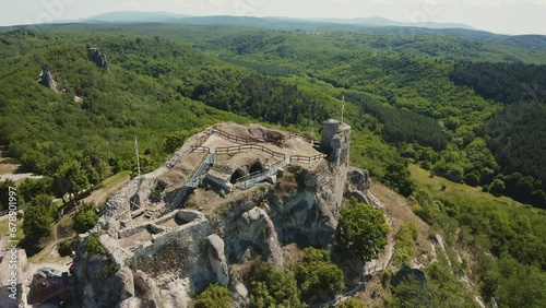 Aerial View Of The Medieval Castle Of Sirok In Hungary, Aerial View photo