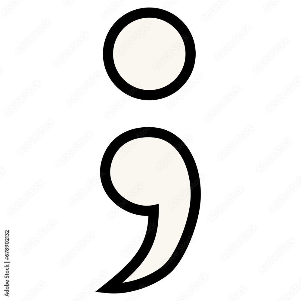 Semicolon Filled Line Icon Illustration 