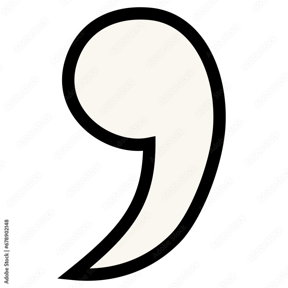 Comma Filled Line Icon Illustration Comma Filled Line Icon Illustration