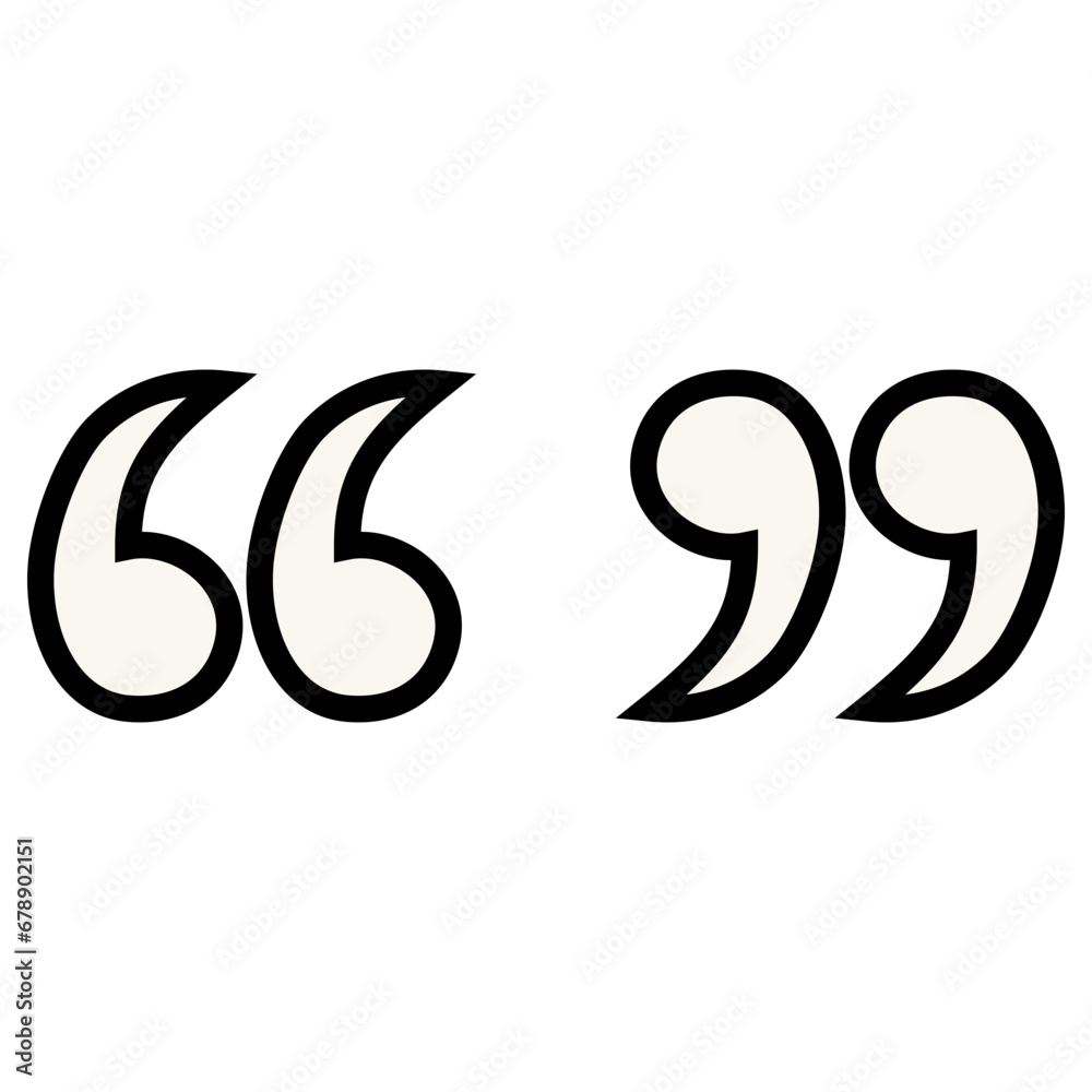 Obraz premium Quotation Mark Filled Line Icon Illustration 