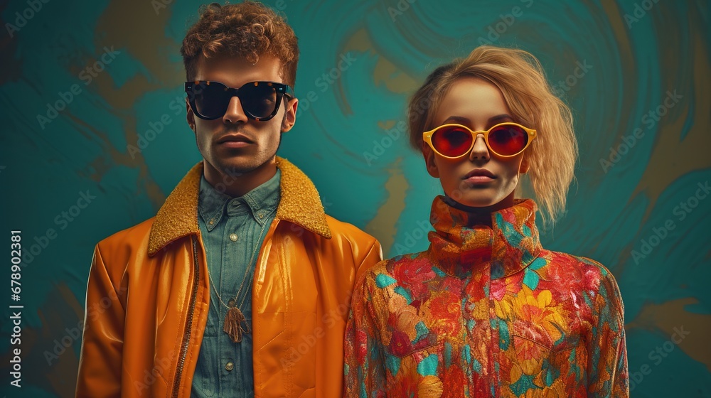 High Fashion Hipsters in Psychedelic Clothes