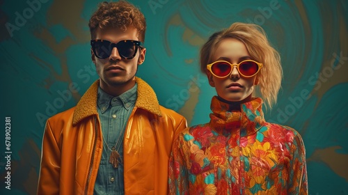 High Fashion Hipsters in Psychedelic Clothes