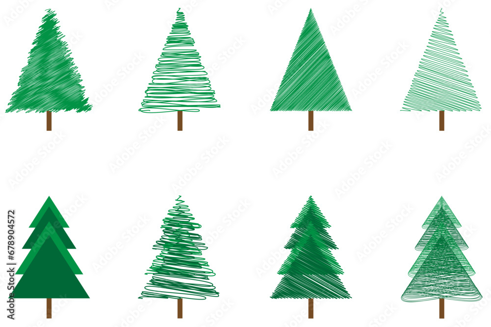 Fototapeta premium Set of christmas trees
