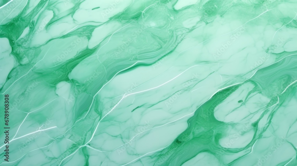 Mint Marble with Green Glass Horizontal Background. Abstract stone texture backdrop. Bright natural material Surface. AI Generated Photorealistic Illustration.