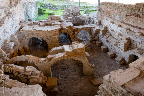 The Roman Baths located within the Archaeological site of Munigua in Andalucia, Spain photo