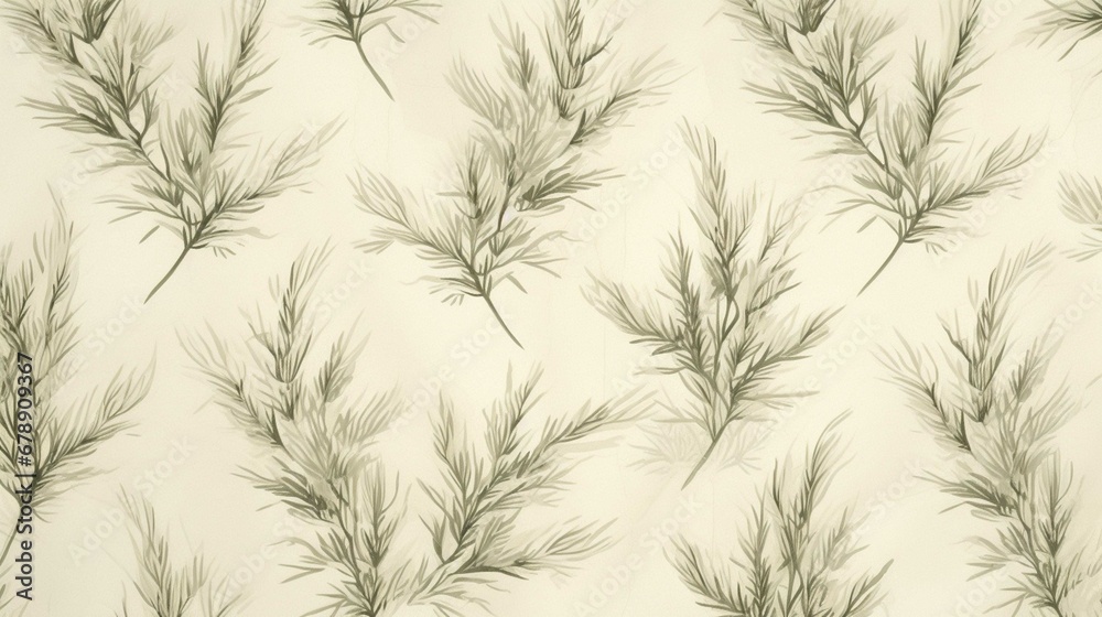 seamless pattern with pastel chalk green fir branches as a Christmas Noel New Year background. create using a generative AI tool 