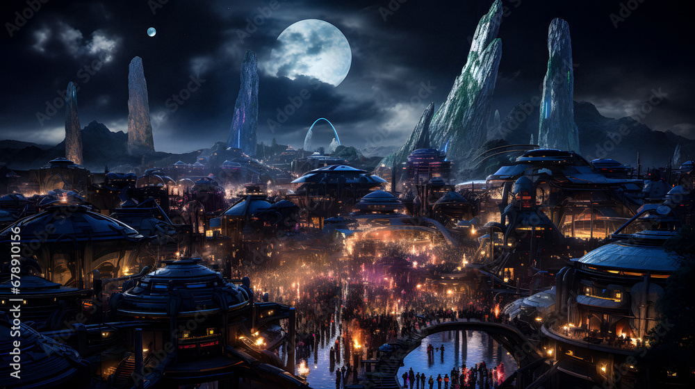 Spaceport on a Distant Planet. Generative ai. Spaceport on a Distant Planet. Generative ai.
