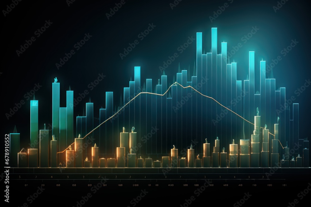 Investment concept, Coins graph stock market. Trading Concept .Stock market or forex trading graph and chart investment growth. Cryptocurrency. Bitcoin. Crypto Coins. Crypto Market. Crypto Trading.