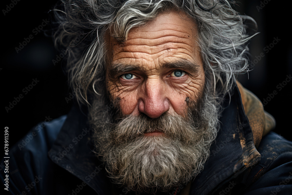 A weathered and contemplative face of an elderly man, a testament to a life well-lived, revealing the depth of human experience. Generative Ai. A weathered and contemplative face of an elderly man, a testament to a life well-lived, revealing the depth of human experience. Generative Ai.