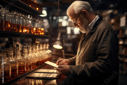 Wallpaper Mural A meticulous quality control inspector ensures the integrity of a product before it reaches the market, emphasizing the importance of quality assurance in business. Generative Ai. Torontodigital.ca