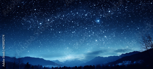 Amazing starry sky at night, AI Generative.