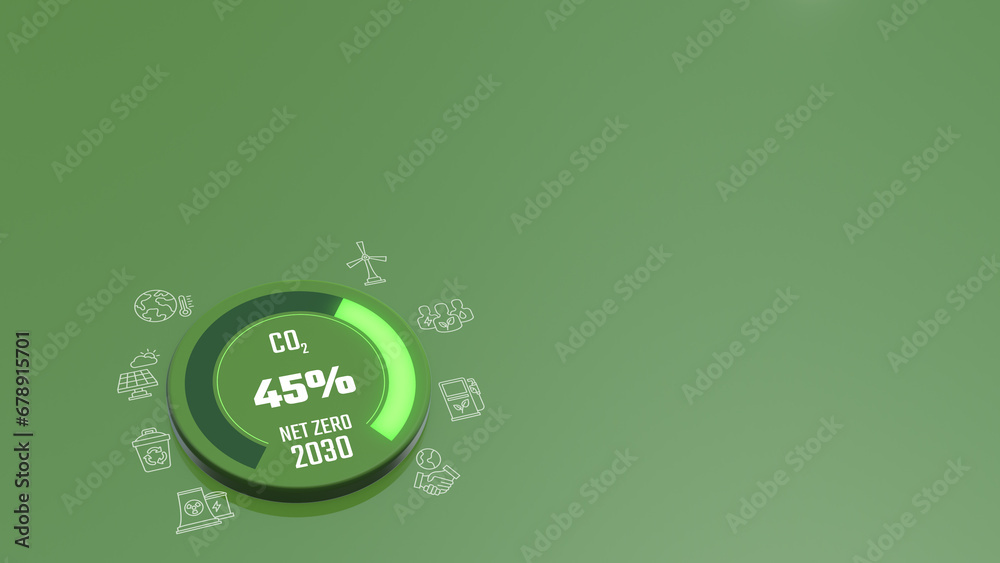 net-zero-emissions-45-reduction-in-2030-countdown-green-power-concept