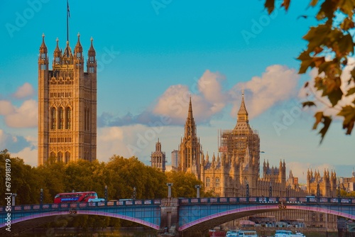 Fototapeta Naklejka Na Ścianę i Meble -  Aerial view of Palace of Westminster