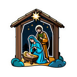 nativity scene with mary joseph and baby jesus