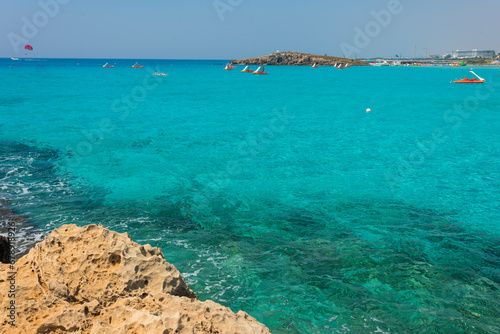 Cyprus landscape in ayia napa for banner background
