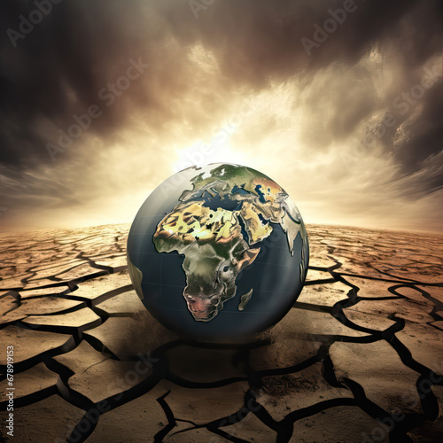Earth in a Drought Desert Scene 