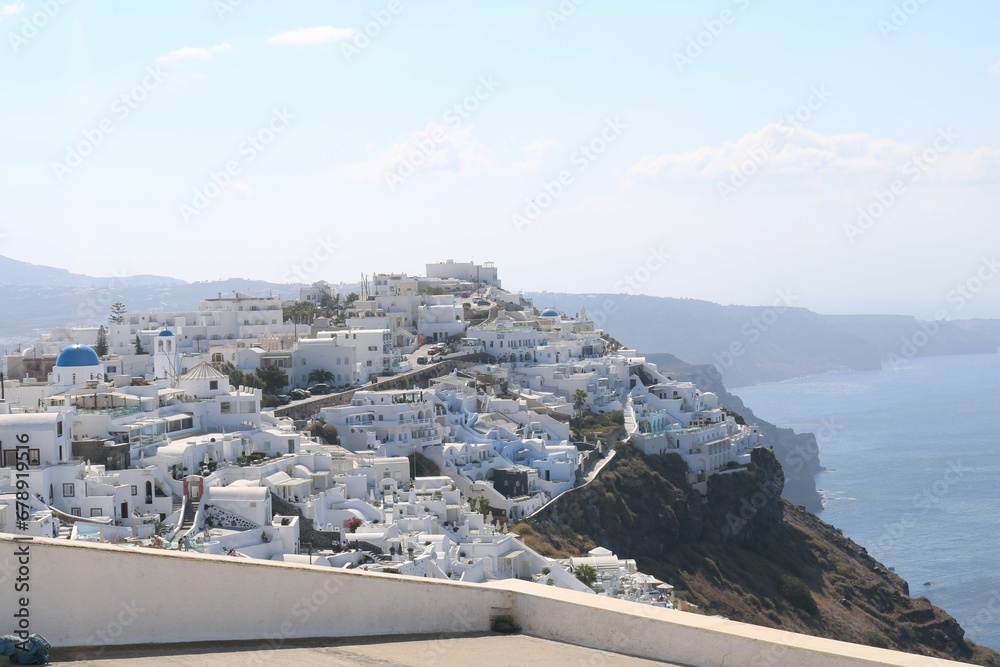 Scenic view of the beautiful city of Santorini, Greece