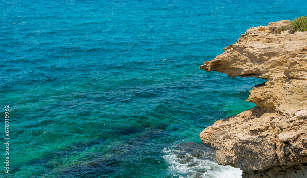 Cyprus landscape in ayia napa for banner background
