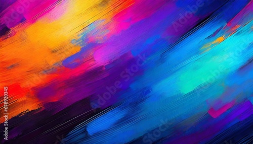 Black, red, yellow and blue brush strokes art illustration background.