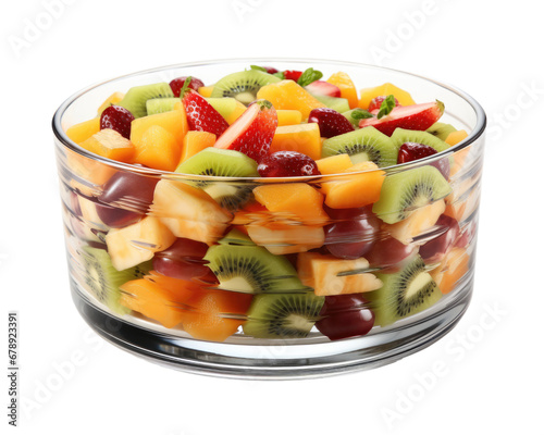 A Glass Bowl Overflowing with Fresh, Vibrant Fruits isolated on transparent background