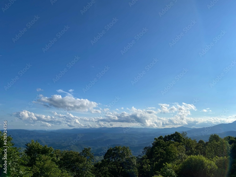 Beautiful shot of a mountainous landscape under the blue sky