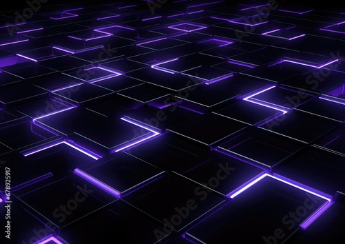 Vibrant Purple Squares: A Captivating Display of Geometric Shapes on a Dark Background