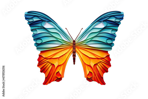 Beautiful Paper Butterfly Flying On Transparent Background