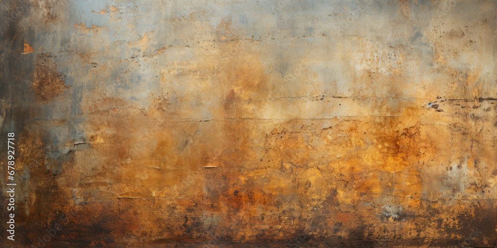 Worn gold paint texture, old red yellow pattern like rust on metal plate. Vintage rough golden surface, abstract antique artefact. Theme of ancient art, grunge, background, wall Worn gold paint texture, old red yellow pattern like rust on metal plate. Vintage rough golden surface, abstract antique artefact. Theme of ancient art, grunge, background, wall