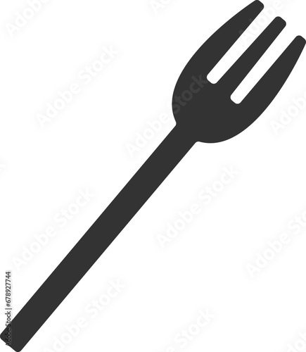 フォークのアイコン（シルエット）のイラスト